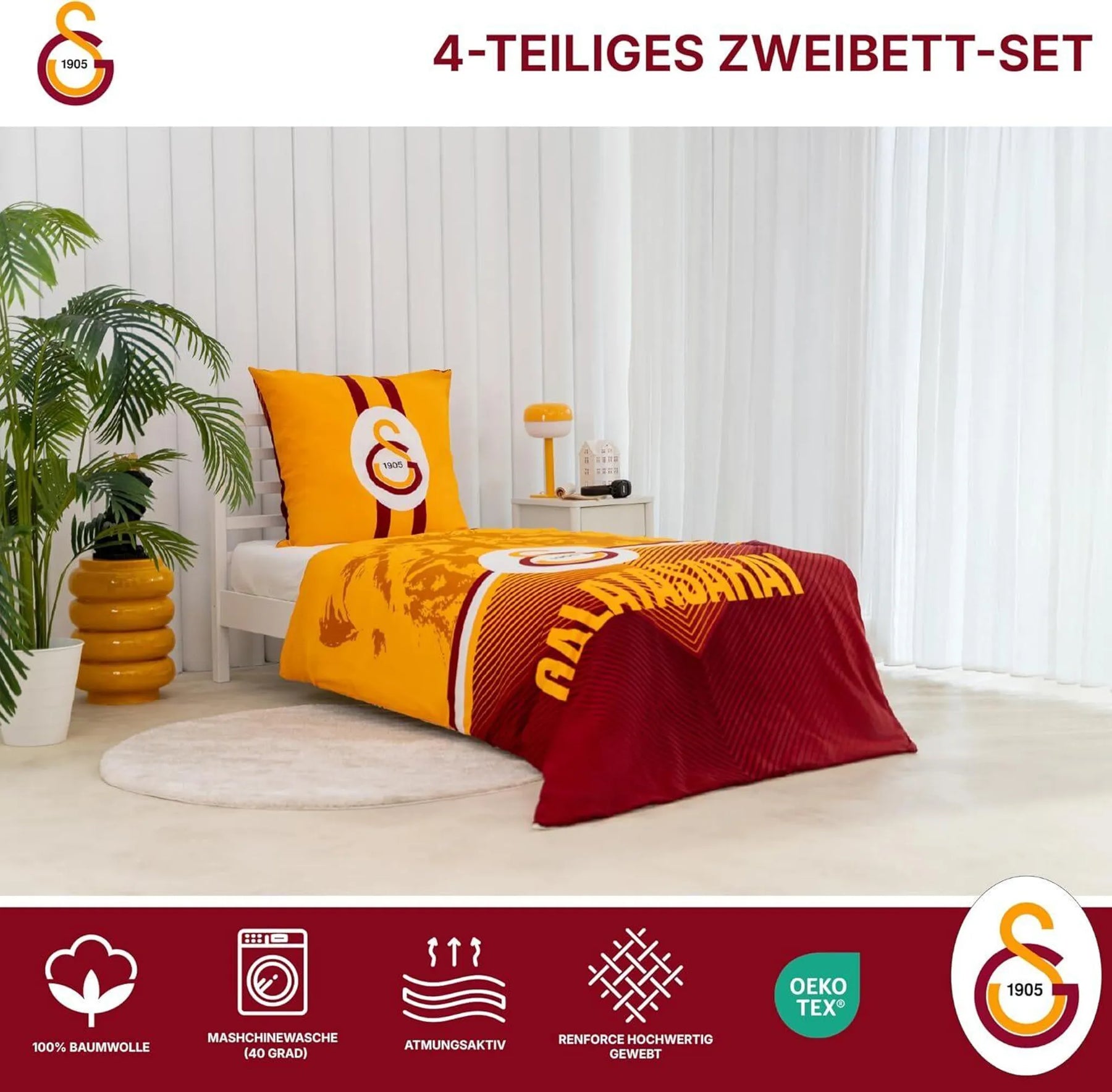 Bettwäsche-Set 2 teilig 135x200 + 80x80 cm, 100% Baumwolle, super weich, doppelseitig, Kinderbettwäsche für Jungen & Mädchen