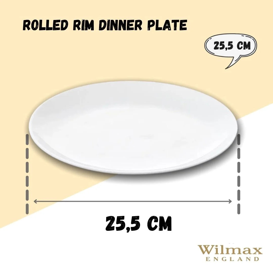 Wilmax Speiseteller 25.5 cm aus Porzellan, Weiß