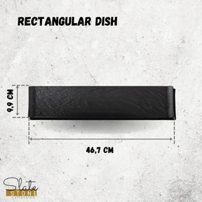 Wilmax Rechteckschale SlateStone Schwarz 46.5 x 9.5 cm Porzellan WL-661103/A