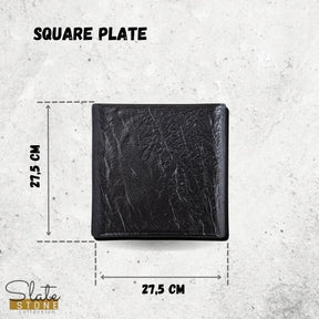 Wilmax Quadratische Platte SlateStone Schwarz 27 x 27 cm Porzellan WL-661107/A