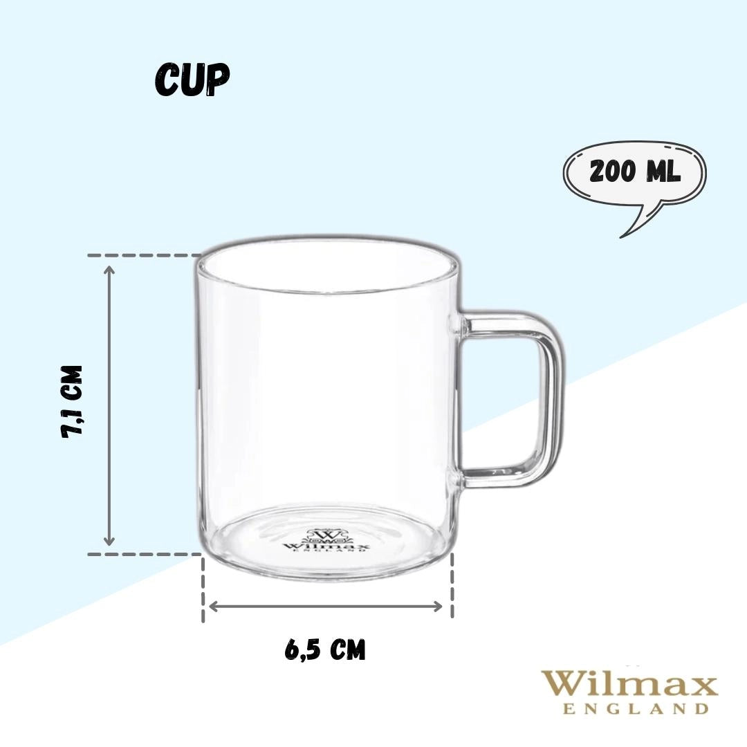 Wilmax Glasbecher 320 ml Borosilikatglas Transparent WL-888606/A
