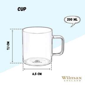 Wilmax Glasbecher 320 ml Borosilikatglas Transparent WL-888606/A