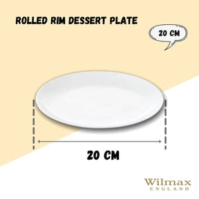 Wilmax Dessertteller 20 cm aus Porzellan, Weiß WL-991013/A