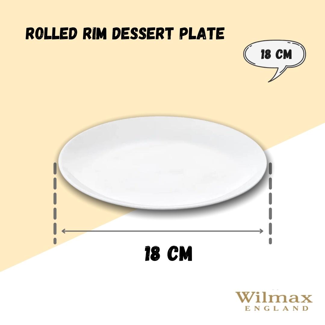 Wilmax Dessertteller 18 cm aus Porzellan, Weiß