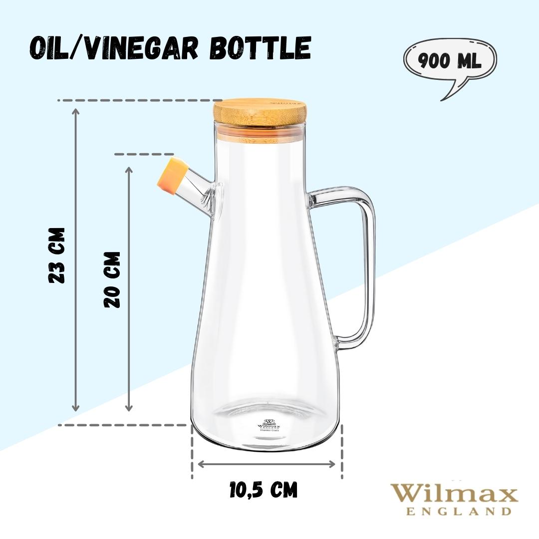 Wilmax Ölflasche 900 ml Glas mit Ausgießer und Filter WL-888958/A