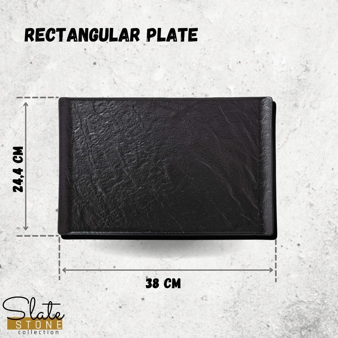 Wilmax Servierplatte SlateStone Schwarz 38 x 24.5 cm Porzellan WL-661111/A