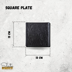 Wilmax Quadratischer Teller SlateStone Schwarz 13 x 13 cm Porzellan WL-661104/A