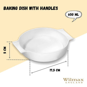 Wilmax Auflaufform mit Griffen 650 ml Porzellan Weiß WL-997021/1C