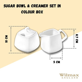 Wilmax Zucker- und Milch Set Weiß Porzellan Ilona