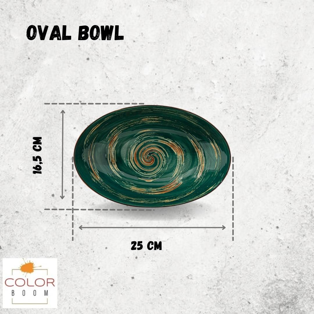 Wilmax Schale oval 25x16,5 cm Grün Porzellan WL-669540/A
