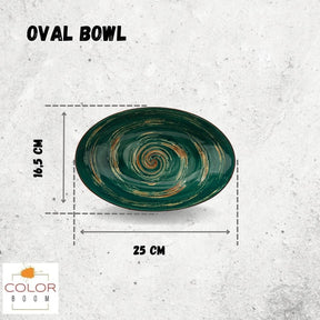 Wilmax Schale oval 25x16,5 cm Grün Porzellan WL-669540/A