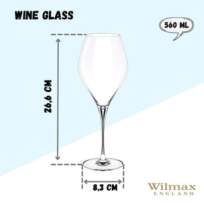 Wilmax Weinglas konisch 560 ml Kristallglas Transparent 2er Set WL-888046/2C