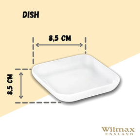 Wilmax Schale 8.5 x 8.5 cm aus Porzellan, Weiß WL-992676/A