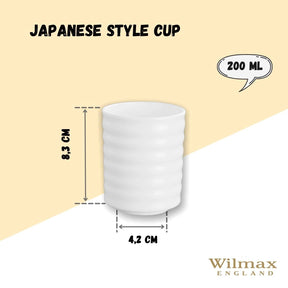 Wilmax Tasse im japanischen Stil 200 ml Weiß Porzellan