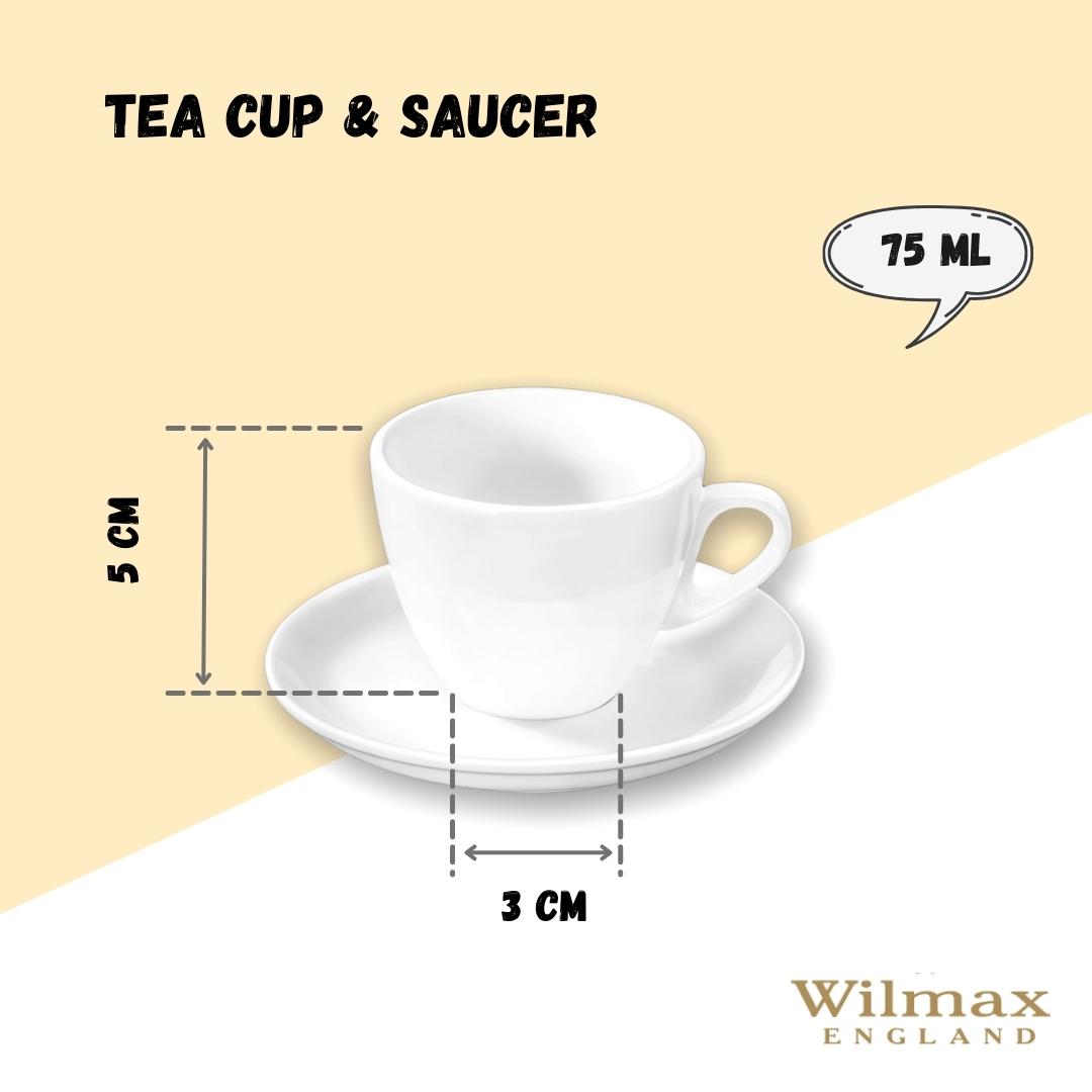 Wilmax Espressotasse mit Untertasse 75 ml Weiß Porzellan WL-993173/AB
