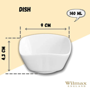 Wilmax Schale 140 ml 9 cm aus Porzellan, Weiß WL-992425/A