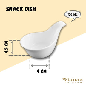 Wilmax Schale 100 ml 12.5 cm aus Porzellan, Weiß WL-992490/A