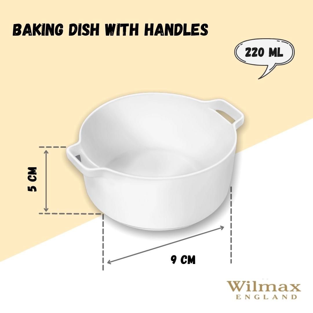 Wilmax Auflaufform mit Griffen  220 ml Porzellan Weiß WL-997033/A