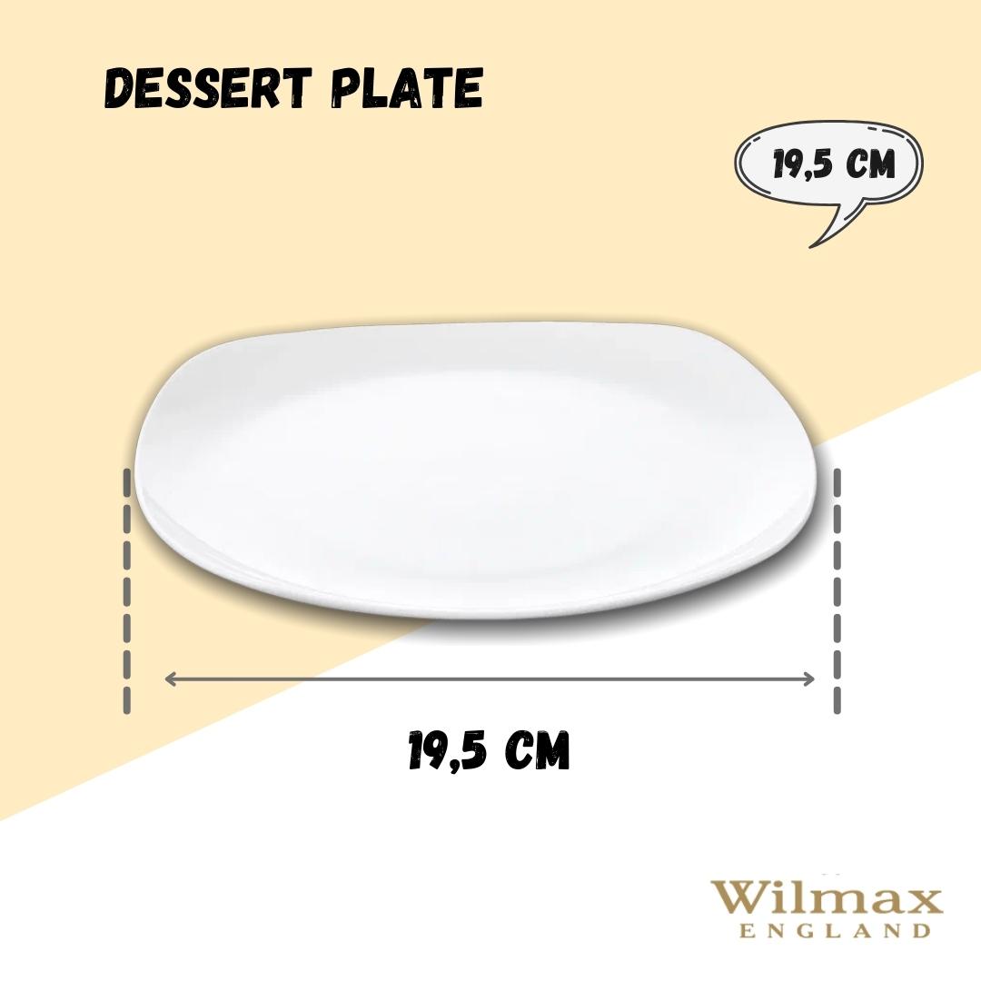 Wilmax Dessertteller 19.5 cm aus Porzellan, Weiß WL-991001/A