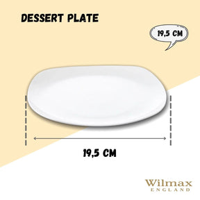 Wilmax Dessertteller 19.5 cm aus Porzellan, Weiß WL-991001/A