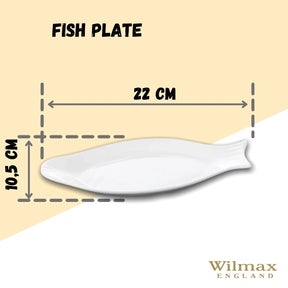 Wilmax Fischplatte 22 cm aus Porzellan Weiß WL-992006/A