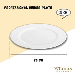 Wilmax Speiseteller 23 cm aus Porzellan, Weiß WL-991179/A