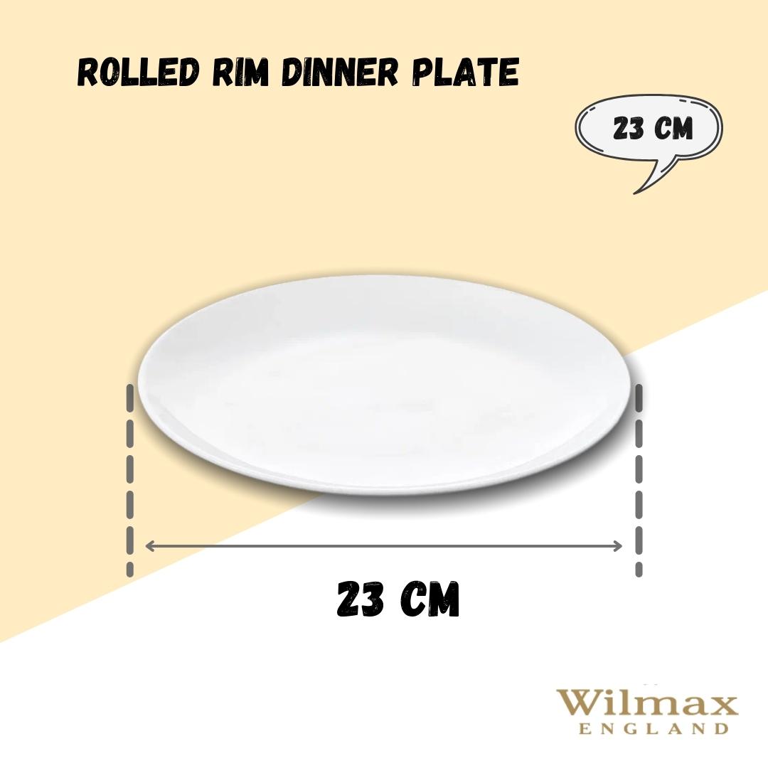Wilmax Speiseteller 23 cm aus Porzellan, Weiß