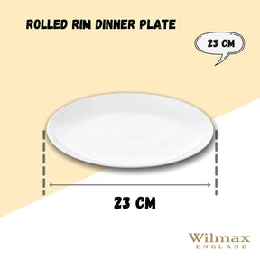 Wilmax Speiseteller 23 cm aus Porzellan, Weiß