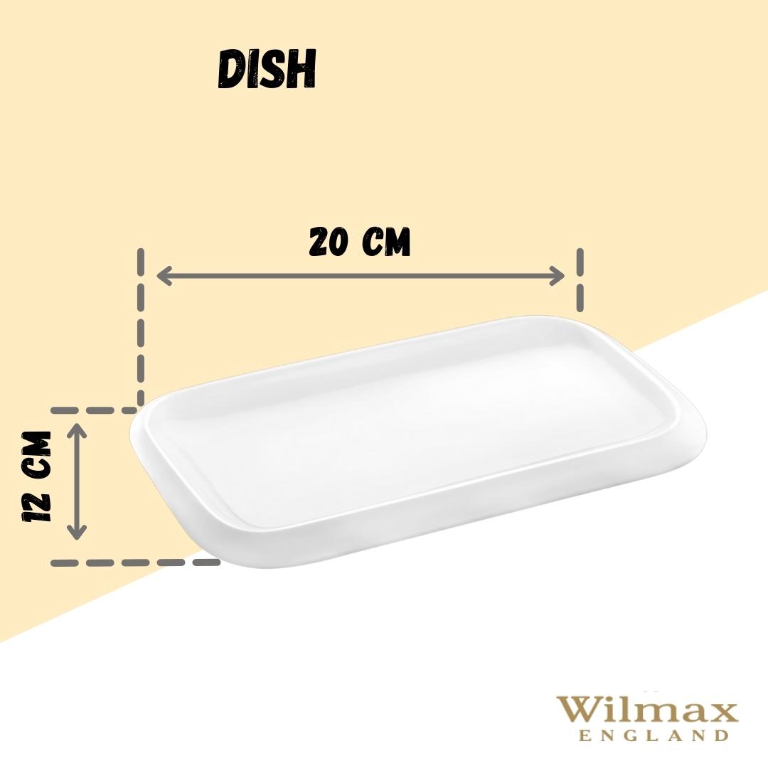Wilmax Servierplatte 20 x 12 cm aus Porzellan, Weiß WL-992659/A
