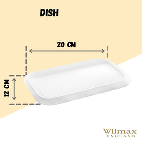 Wilmax Servierplatte 20 x 12 cm aus Porzellan, Weiß WL-992659/A