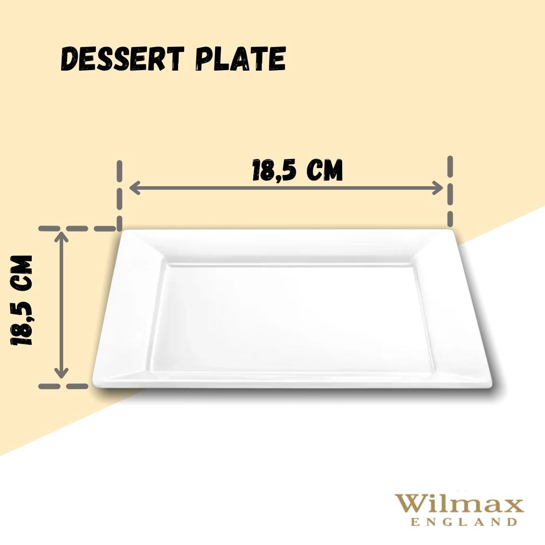 Wilmax Dessertteller 18.5 x 18.5 cm aus Porzellan, Weiß WL-991222/A