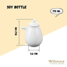 Wilmax Sojasaucenflasche 170 ml Porzellan Weiß WL-996015/A