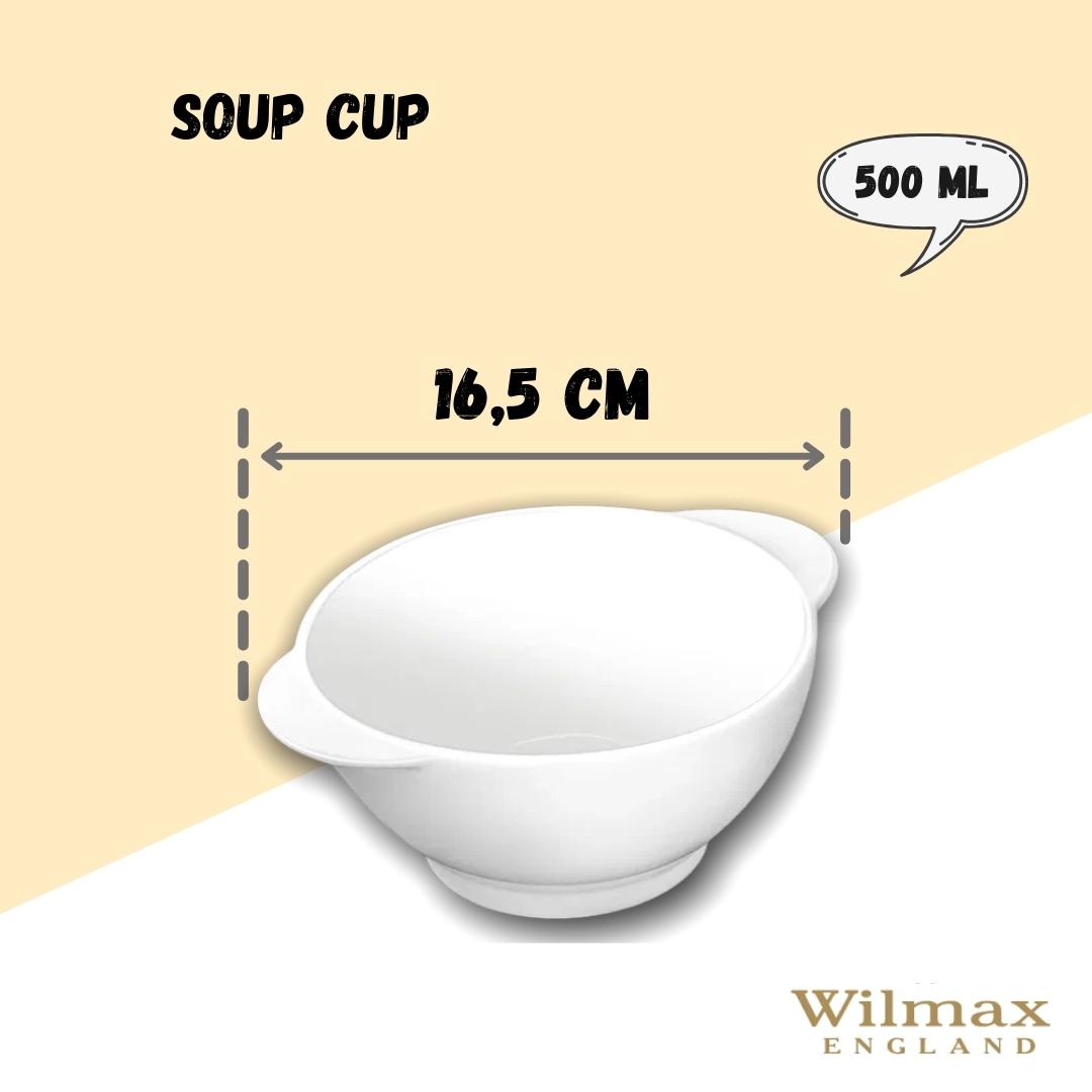 Wilmax Suppentasse 500 ml aus Porzellan, Weiß WL-991263/A