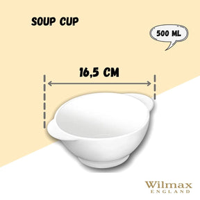 Wilmax Suppentasse 500 ml aus Porzellan, Weiß WL-991263/A
