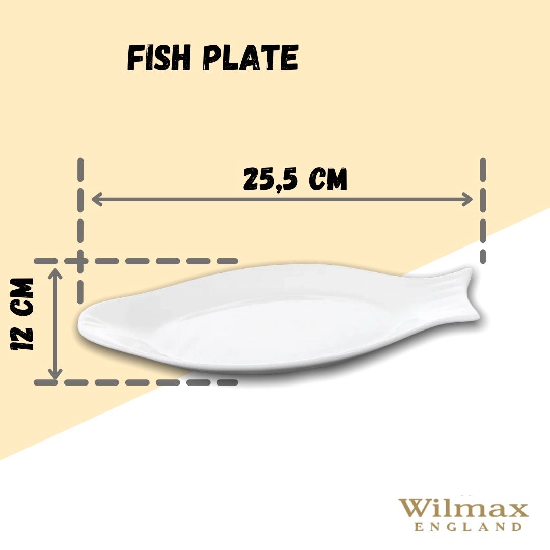 Wilmax Fischplatte 25.5 cm aus Porzellan Weiß WL-992007/A