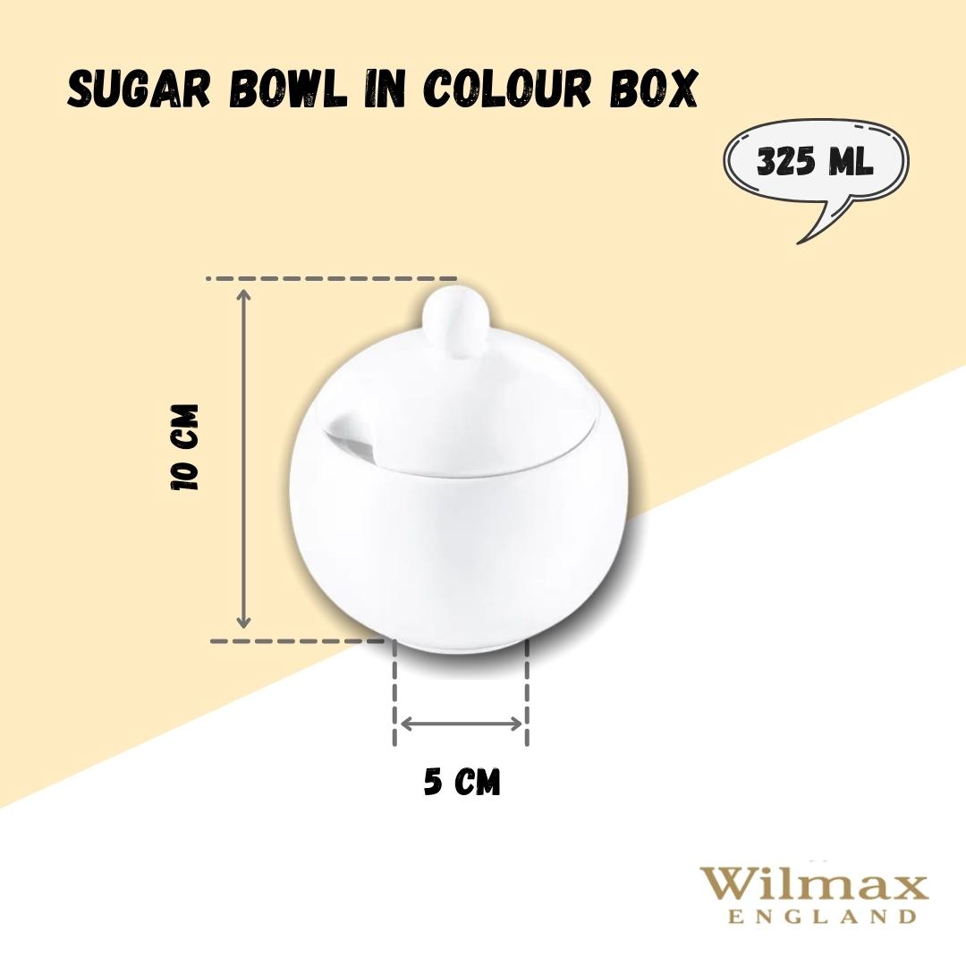 Wilmax Zuckerdose mit Deckel 300 ml Weiß Porzellan Olivia