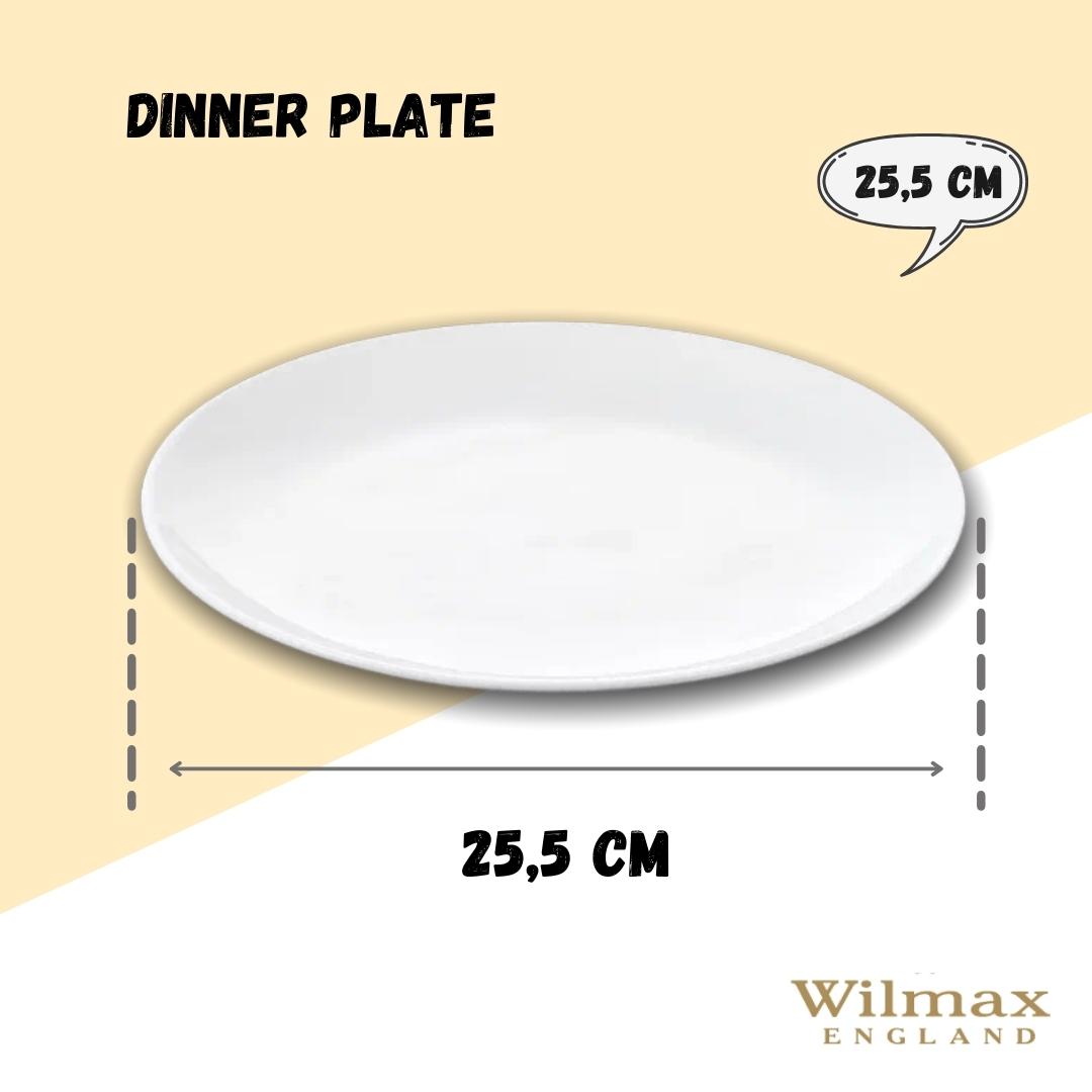 Wilmax Speiseteller 25.5 cm aus Porzellan, Weiß WL-991249/A