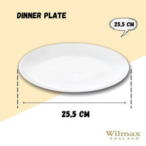 Wilmax Speiseteller 25.5 cm aus Porzellan, Weiß WL-991249/A