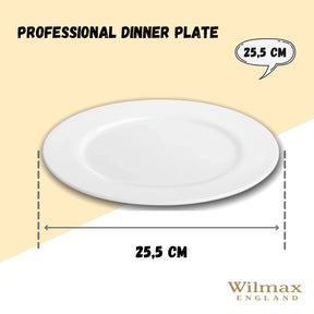 Wilmax Speiseteller 25.5 cm aus Porzellan, Weiß WL-991180/A