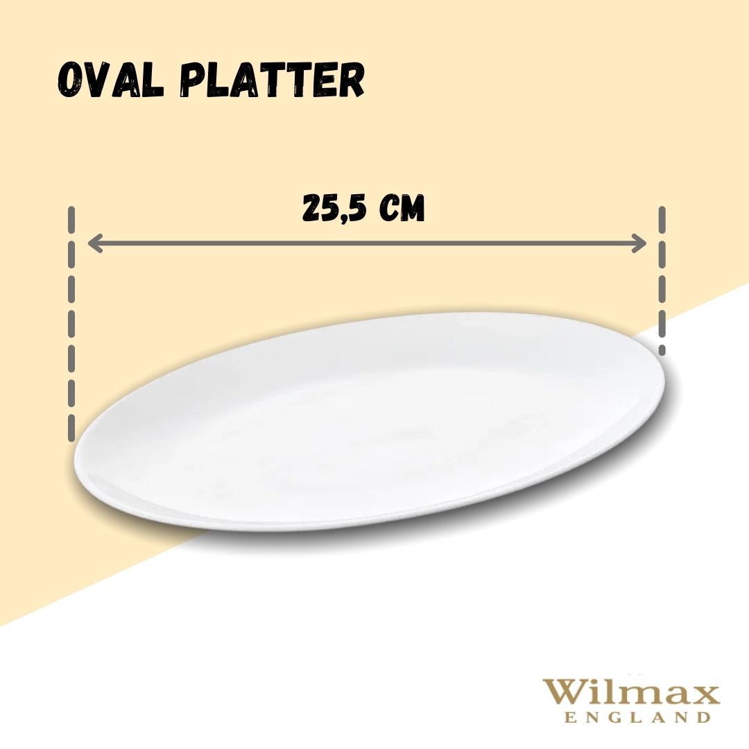 Wilmax Platte 25 cm aus Porzellan, Weiß WL-992021/A