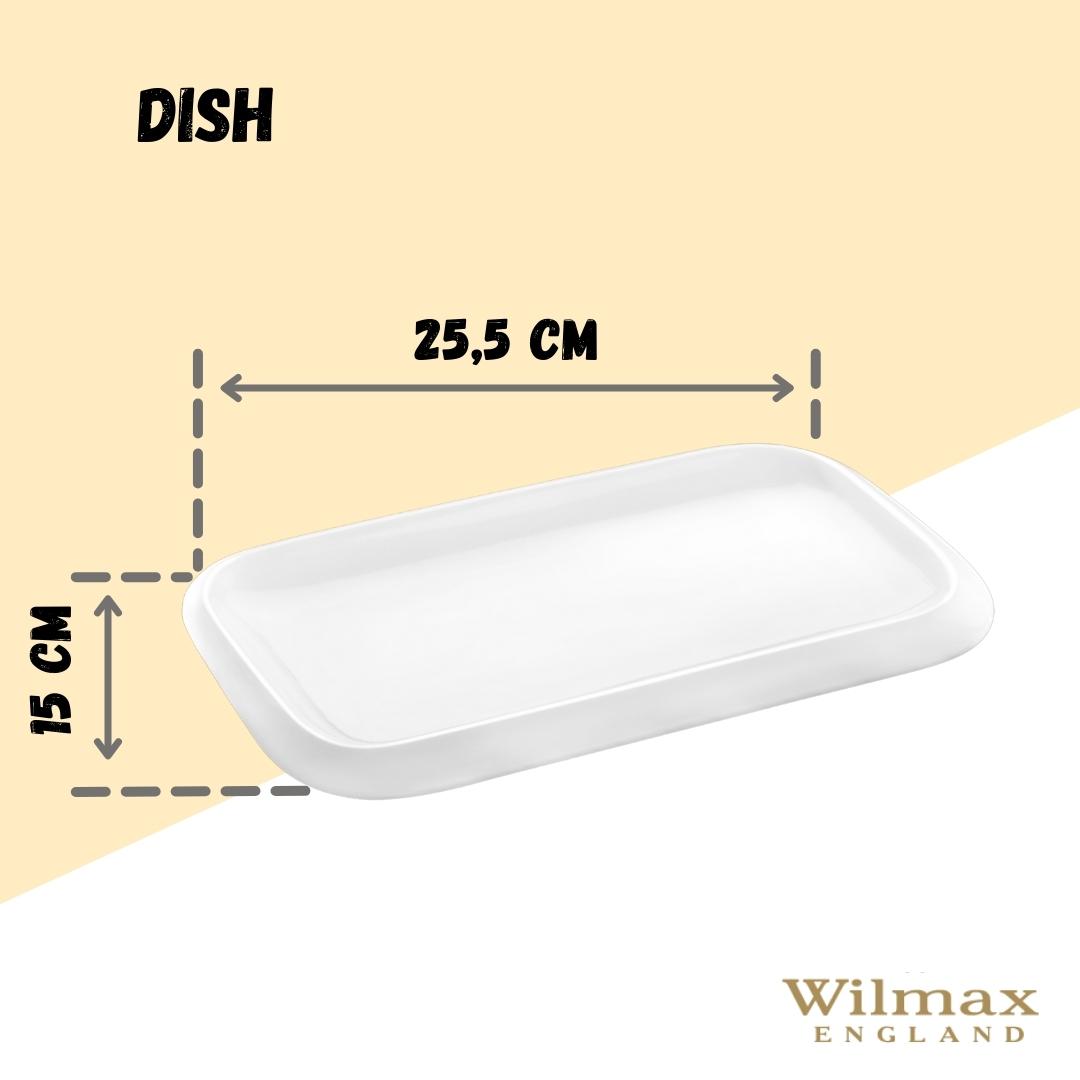 Wilmax Servierplatte 25.5 x 15 cm aus Porzellan, Weiß WL-992660/A