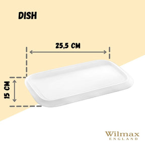 Wilmax Servierplatte 25.5 x 15 cm aus Porzellan, Weiß WL-992660/A