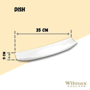 Wilmax Servierplatte 35 x 11 cm aus Porzellan, Weiß WL-992623/A