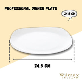 Wilmax Speiseteller 24.5 cm aus Porzellan, Weiß WL-991002/A