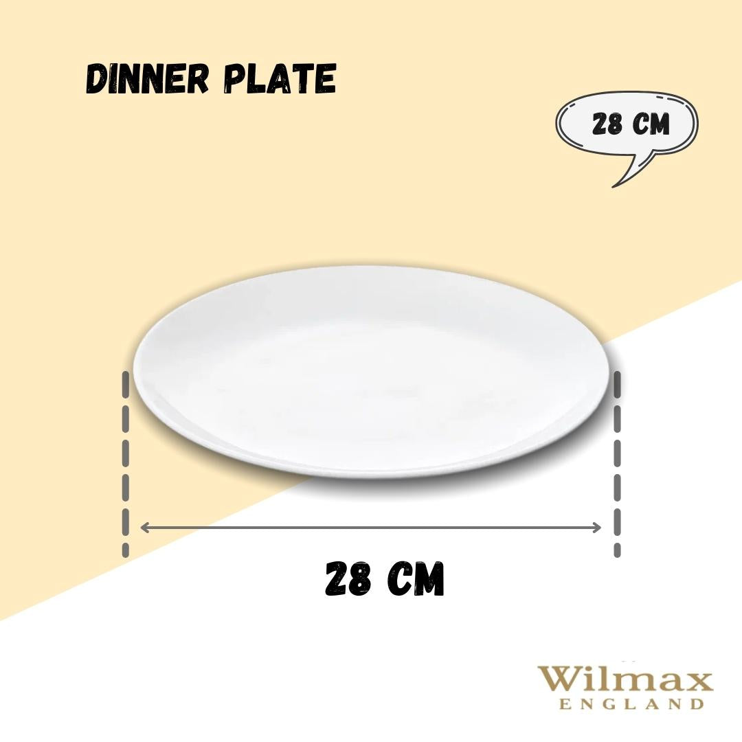 Wilmax Speiseteller 28 cm aus Porzellan, Weiß WL-991352/A