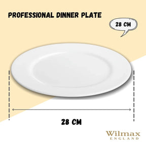 Wilmax Speiseteller 28 cm aus Porzellan, Weiß WL-991181/A
