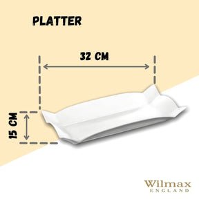 Wilmax Servierplatte 31.75 x 15.24 cm aus Porzellan, Weiß WL-992583/A