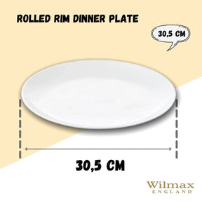 Wilmax Servierplatte 30.5 cm aus Porzellan, Weiß