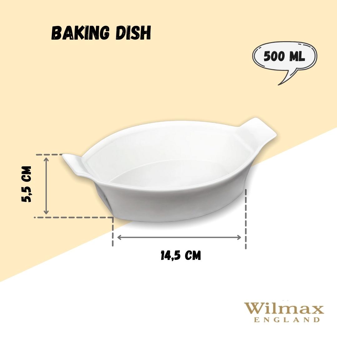 Wilmax Backform oval 22 cm Porzellan Weiß WL-997009/A