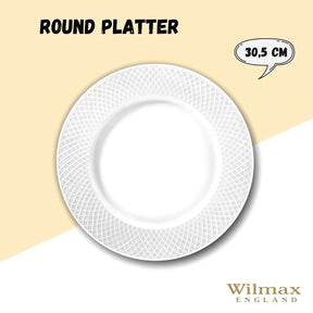 Wilmax Servierplatte rund 30,5 cm Weiß Porzellan WL-880118/1C
